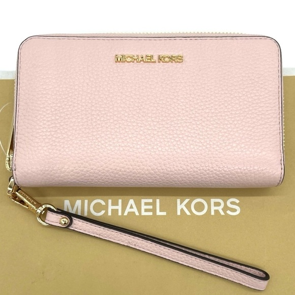 Michael Kors Large Flat MF Phone Case Wallet Powder Blush (NWT) - Picture 1 of 9